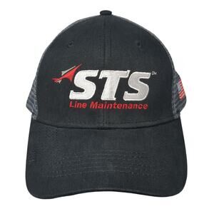STS Line Maintenance Trucker Hat Black One Size Adjustable Mesh Back Max